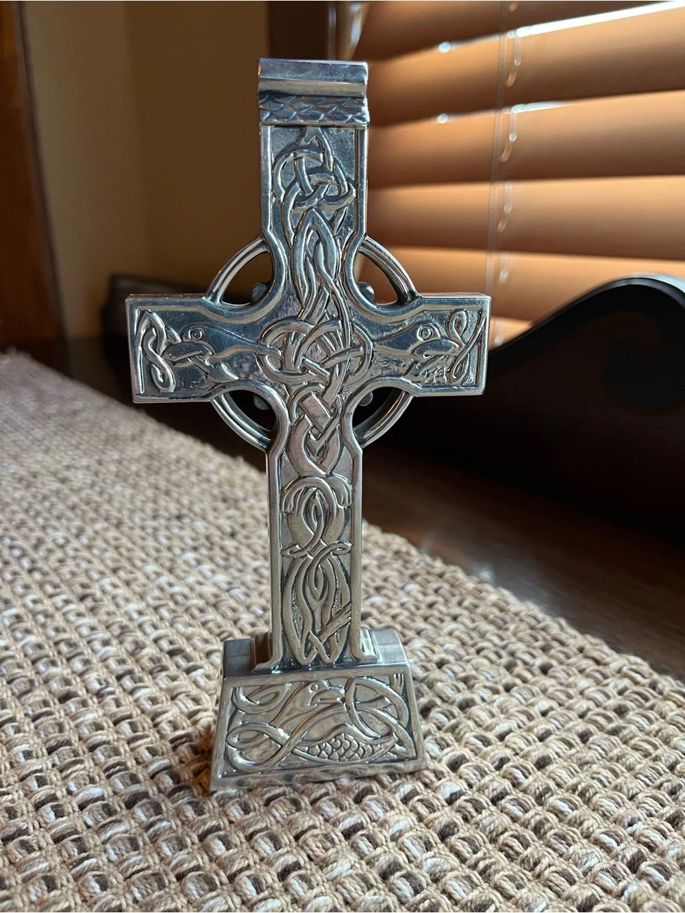 Handcrafted Mullingar Pewter Irish Standing Celtic Cross